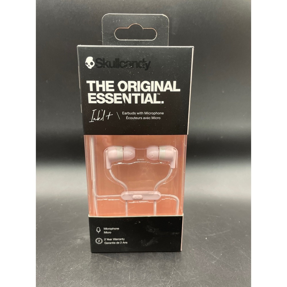 Skullcandy Ink'd+ Wired Earbuds with Microphone Lavender Pink S2IMY-M691 NIB